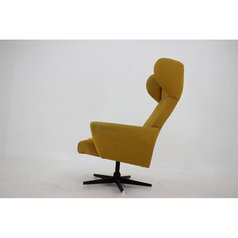 Vintage swivel wing armchair, Czechoslovakia 1970s