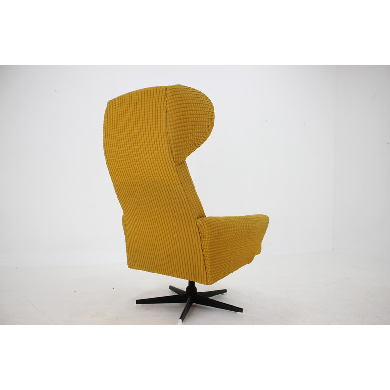 Vintage swivel wing armchair, Czechoslovakia 1970s