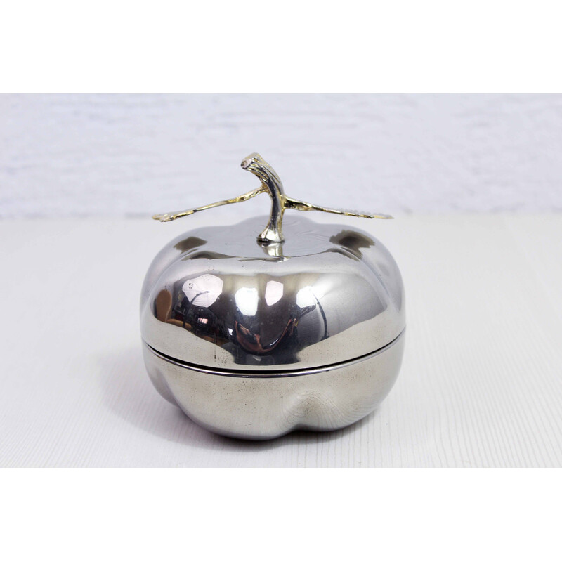 Vintage Tomato sugar bowl in silver plated metal
