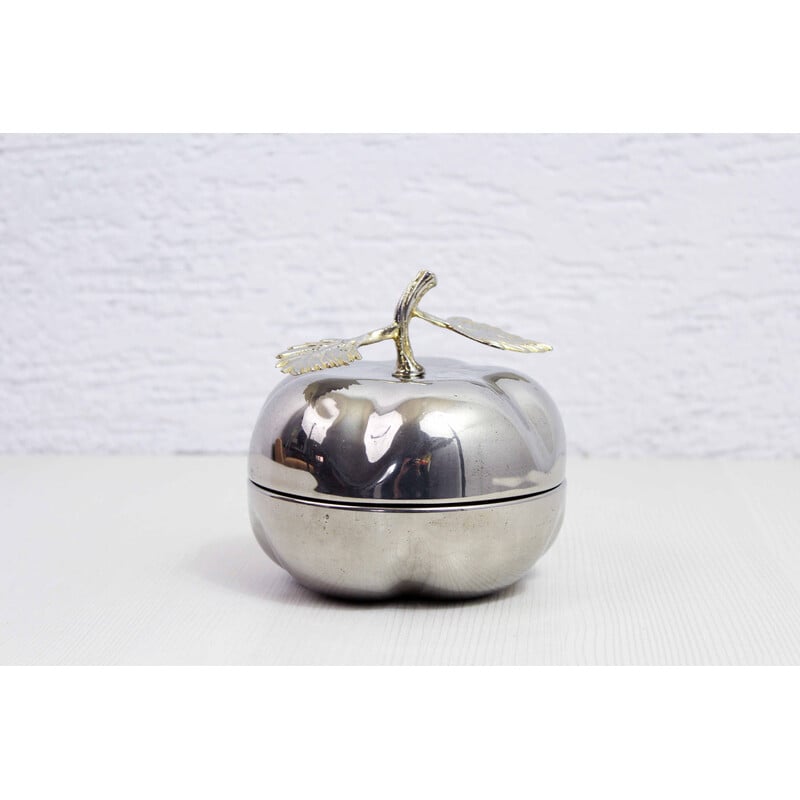 Vintage Tomato sugar bowl in silver plated metal