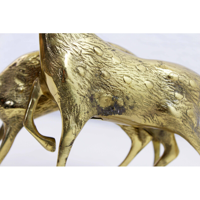 Pair of vintage brass deer, 1960-1970