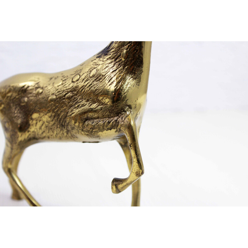 Pair of vintage brass deer, 1960-1970