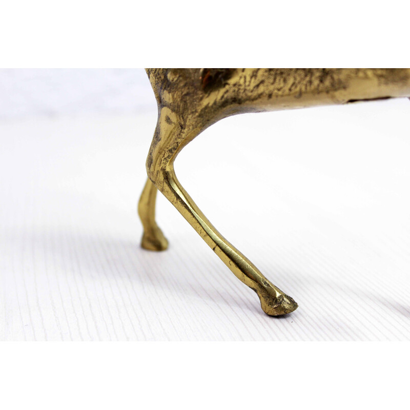 Pair of vintage brass deer, 1960-1970