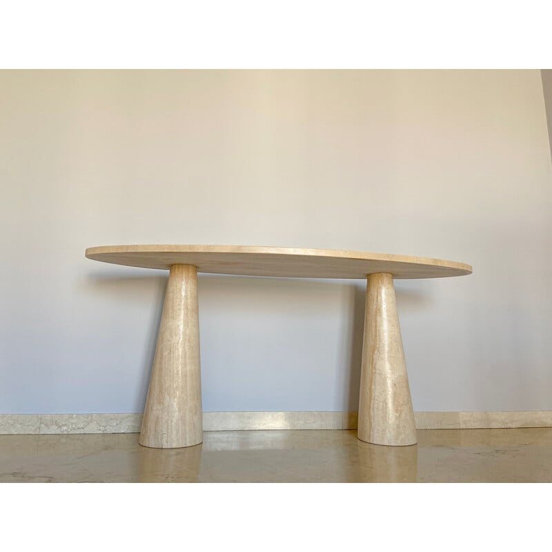 Mid century "Eros" console in travertine for Skipper, Italy 1970s