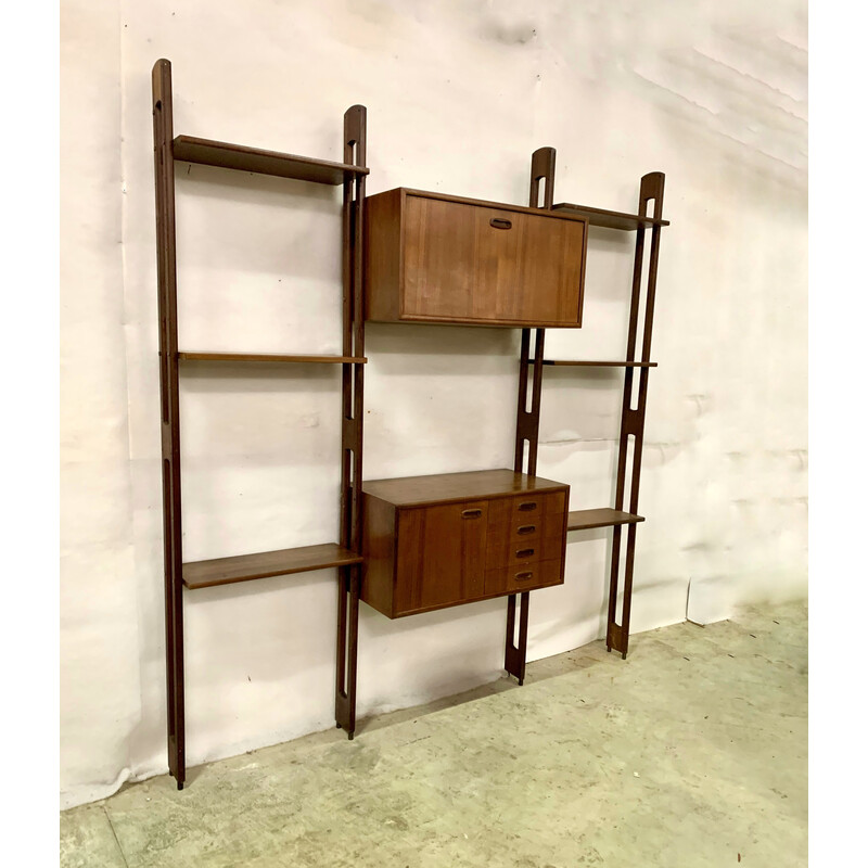 Mueble modular vintage de madera de teca, Italia 1960