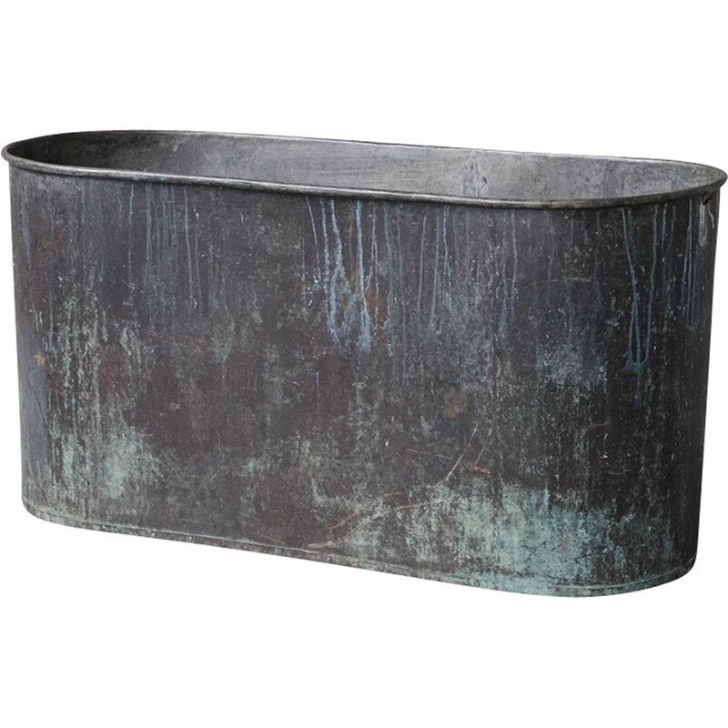 Vintage planter in patinated copper, France 1920