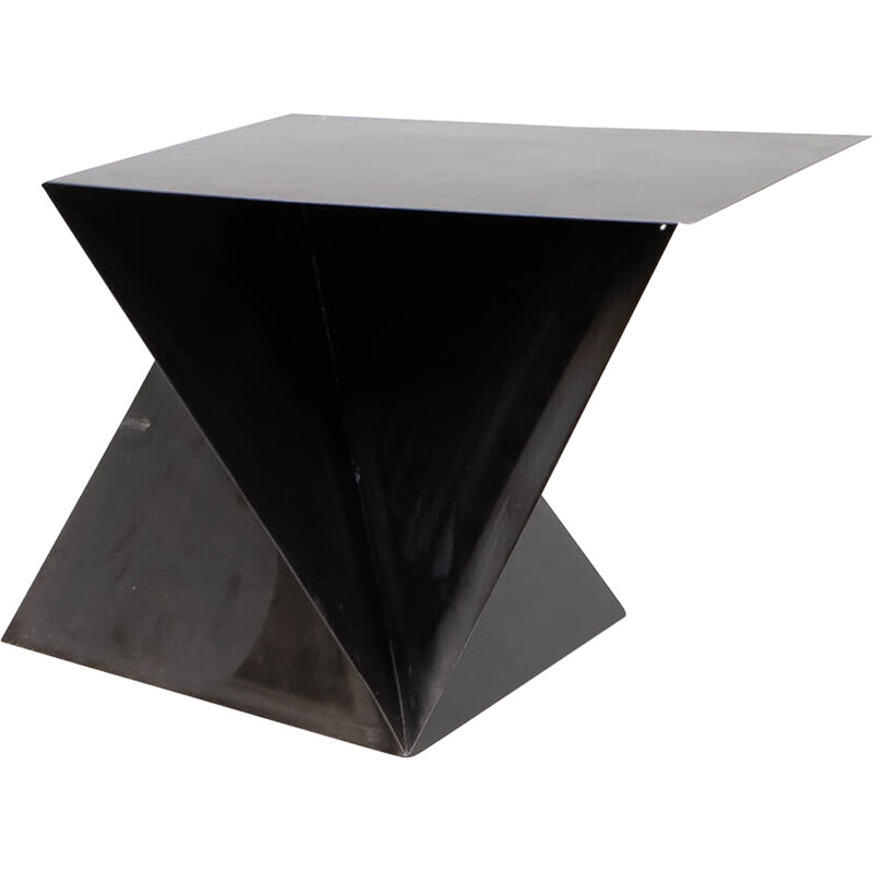 Vintage lacquered steel side table