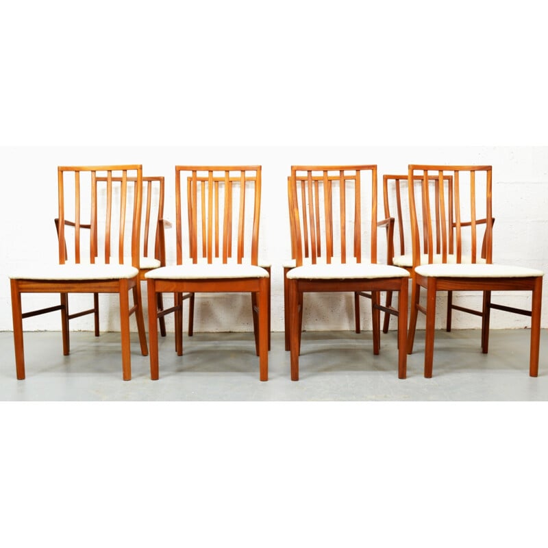Ensemble de huit chaises à repas vintage en teck de McIntosh - 1960