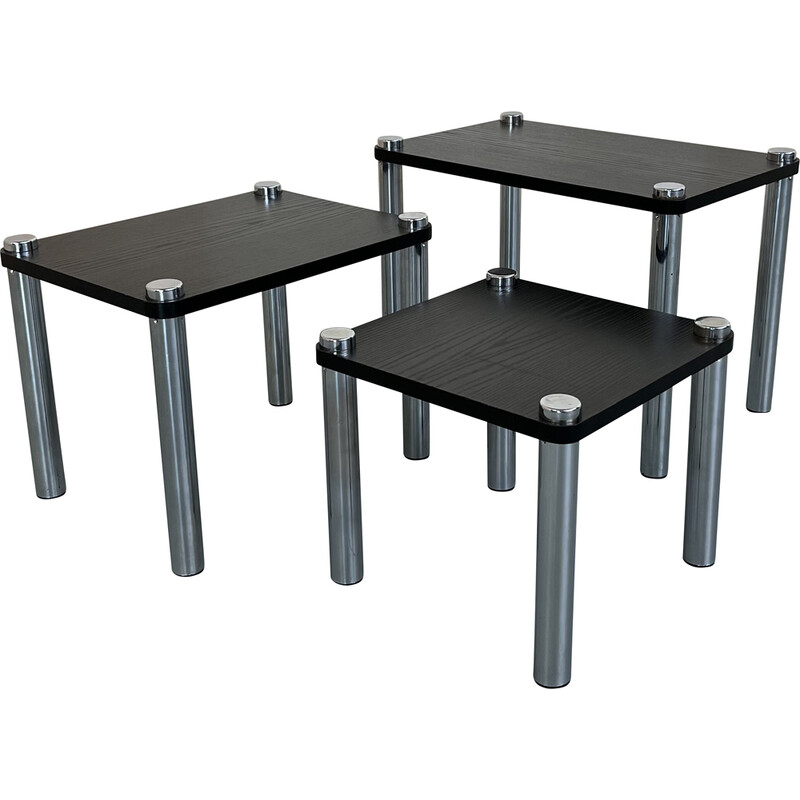 Vintage black nesting tables