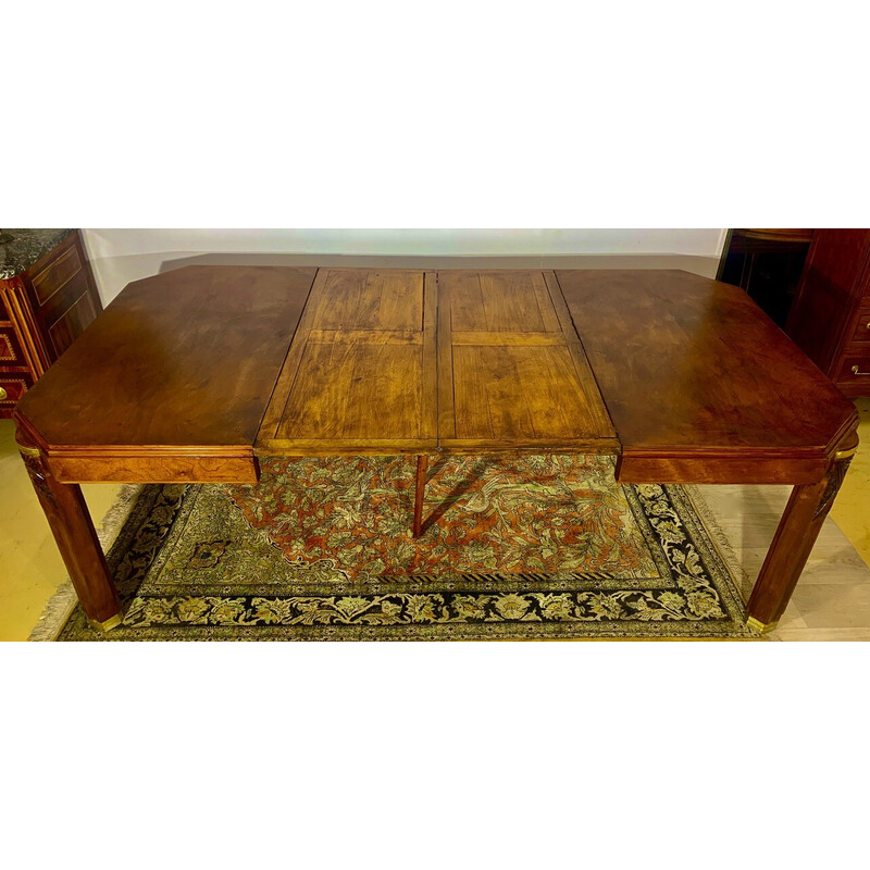 Vintage Art Deco walnut table with extensions, 1920