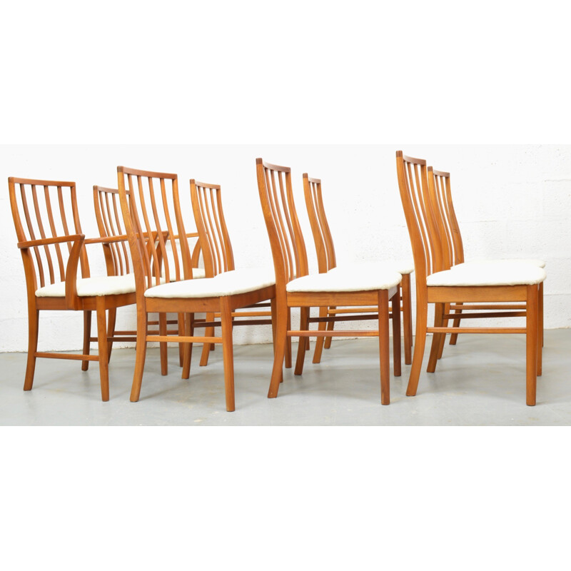 Mid-Century set of 8 Teak Dining Chairs by McIntosh - 1960s