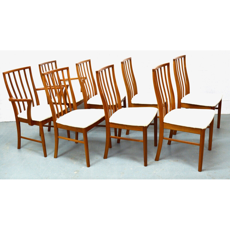 Ensemble de huit chaises à repas vintage en teck de McIntosh - 1960
