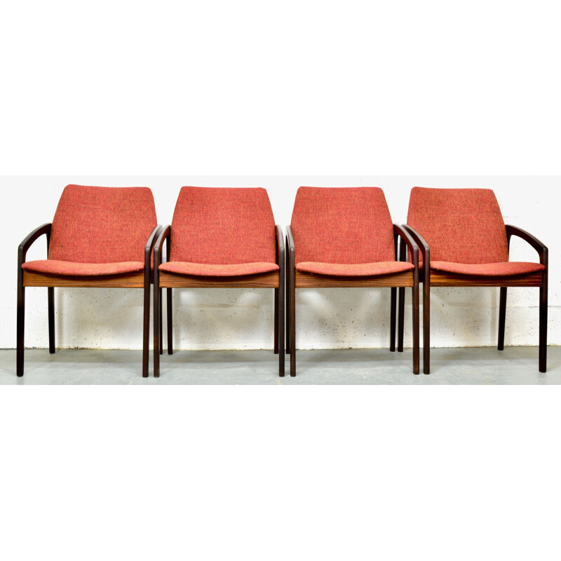 Set of 4 mid century rosewood Danish chairs by Kai Kristiansen - 1960s