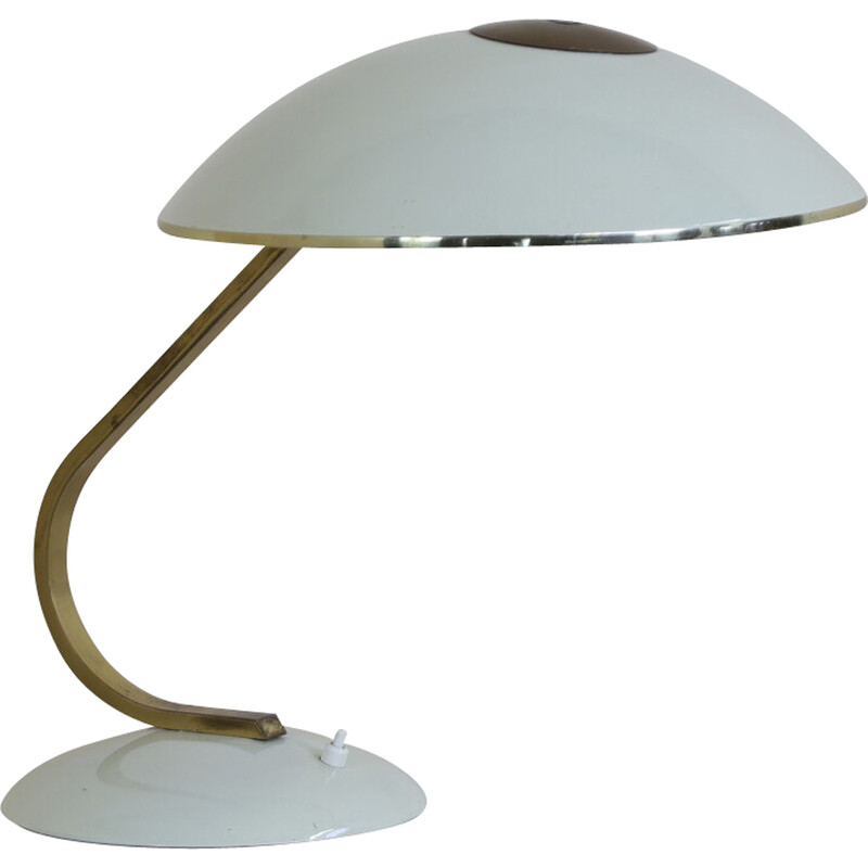 Vintage brass and cream desk lamp, 1960