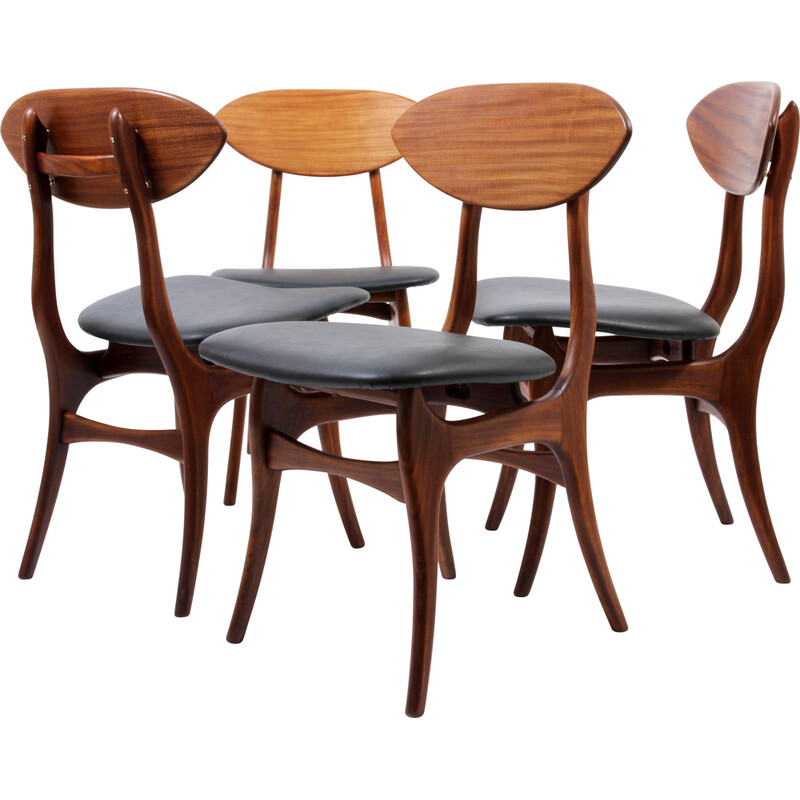 Set van 4 vintage stoelen van Louis van Teeffelen voor Wébé, Nederland 1960