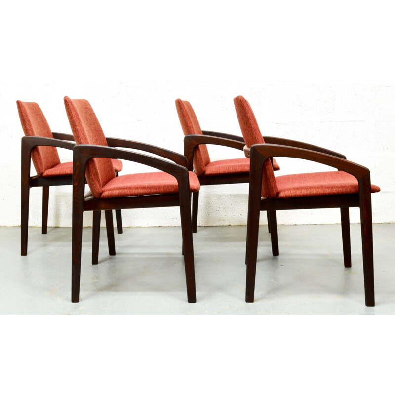 Set of 4 mid century rosewood Danish chairs by Kai Kristiansen - 1960s
