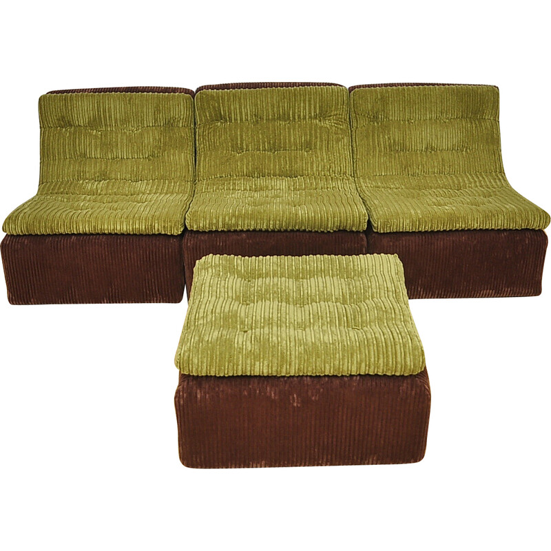 Vintage corduroy modular sofa by Dux, 1970s