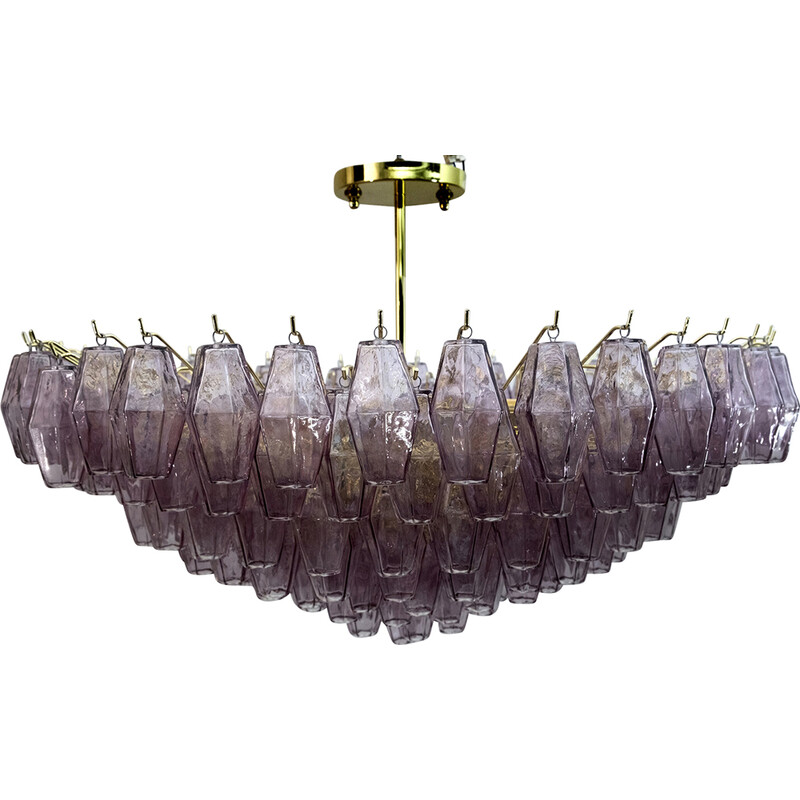 Mid-century Murano glass Poliedri chandelier by Carlo Scarpa for Venini