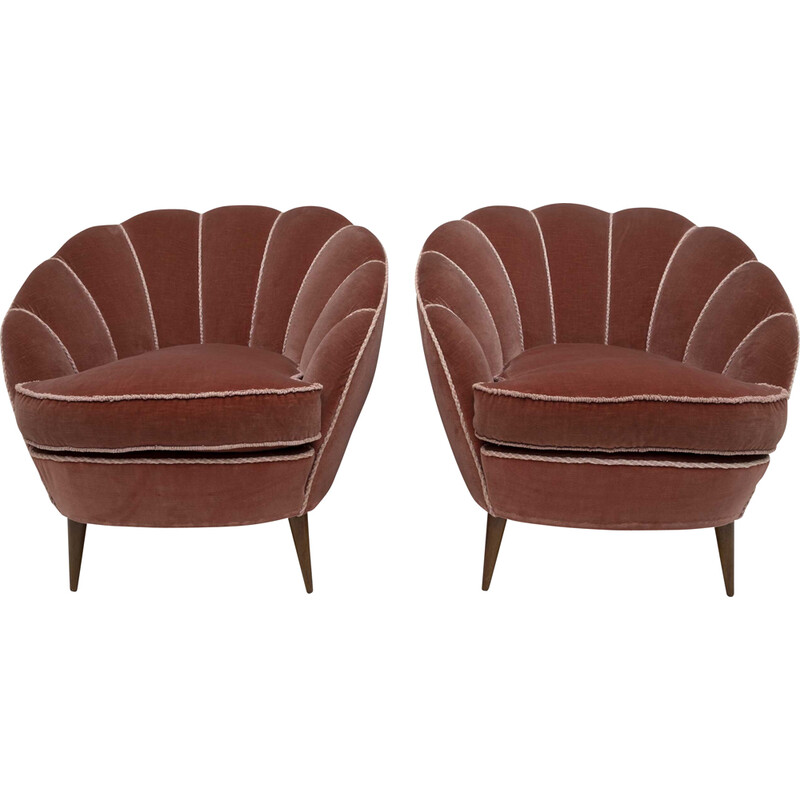 Pair of mid-century Italian armchairs by Gio Ponti for Isa Bergamo, 1950s