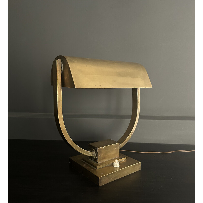 Vintage massief messing lamp, Frankrijk 1930