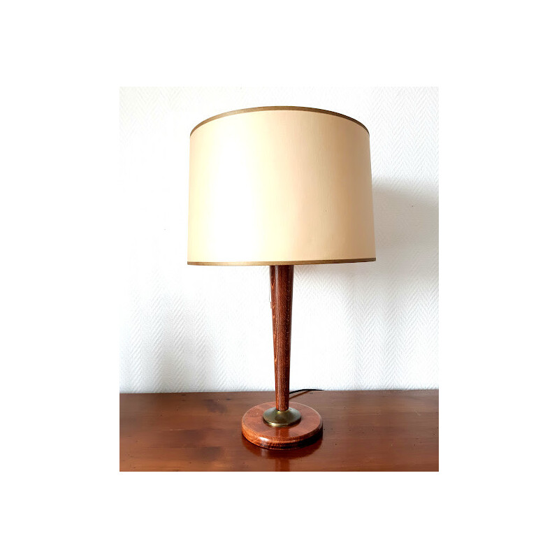 Lampada da tavolo in legno vintage, 1950