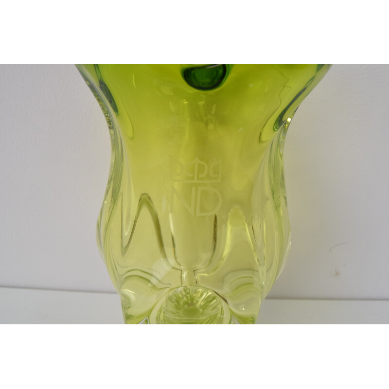 Vintage Art Glass vase de Josef Hospodka, Checoslováquia, anos 60