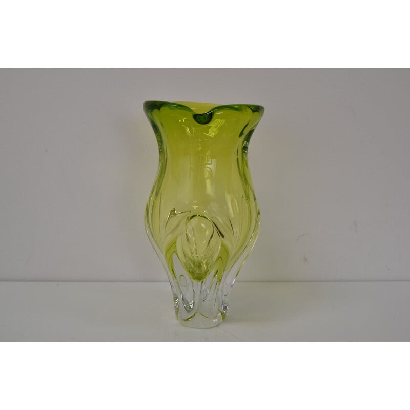 Vintage Art Glass vase de Josef Hospodka, Checoslováquia, anos 60