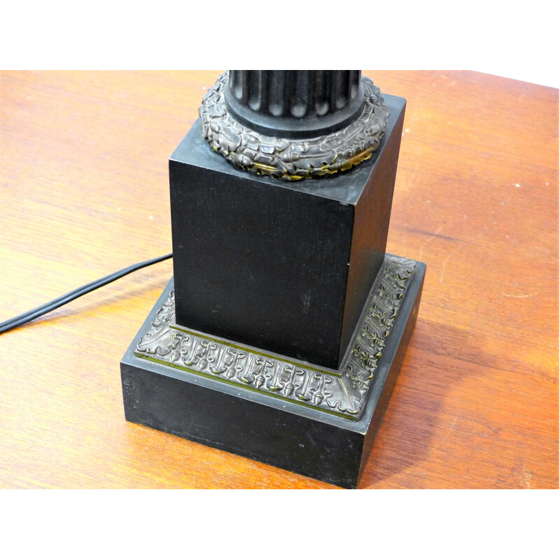 Vintage-Tischlampe aus schwarz lackiertem Blech