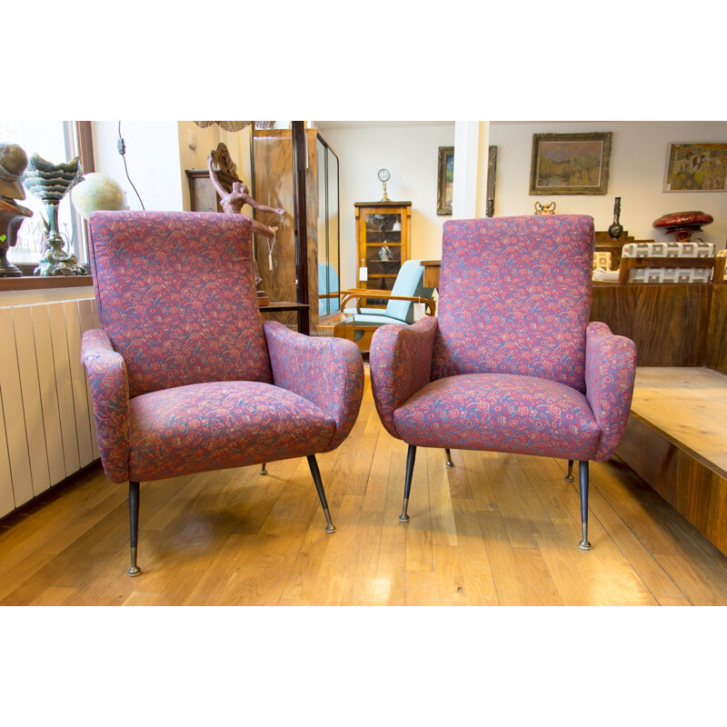 Pair of mid-century italian armchairs - 1960s