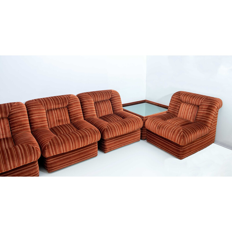 Vintage Italian velvet living room set, 1970s