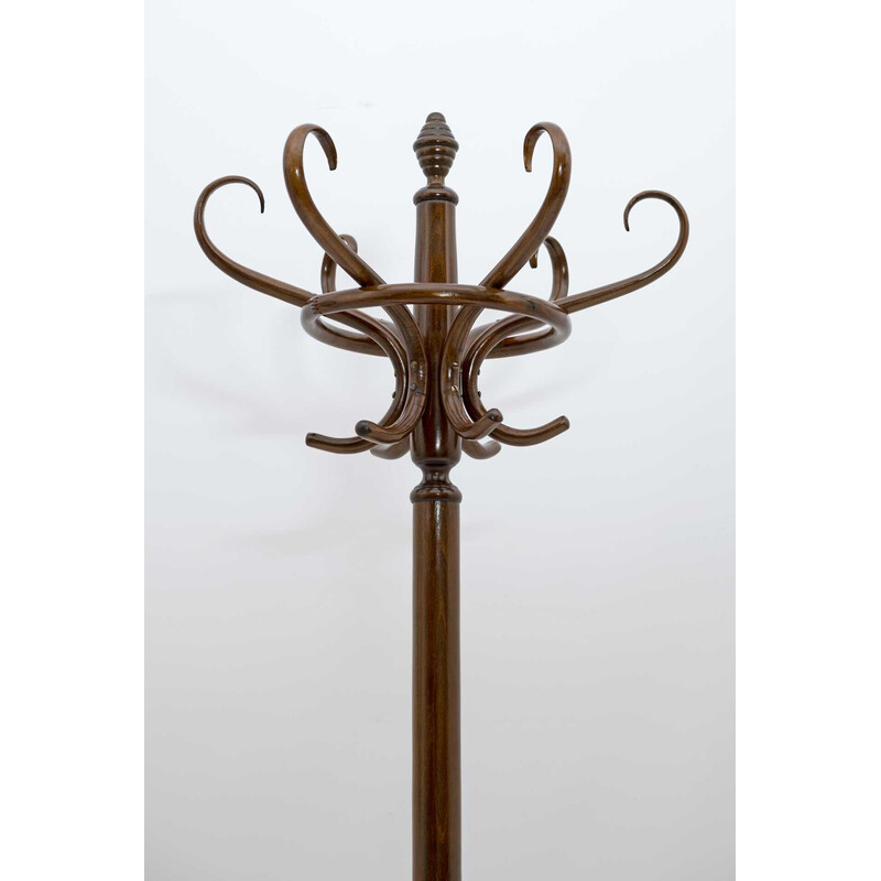 Art Nouveau vintage clothes hangers with umbrella stand by Thonet