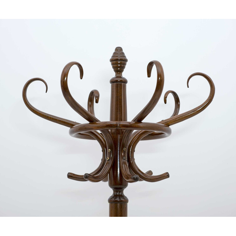 Art Nouveau vintage clothes hangers with umbrella stand by Thonet