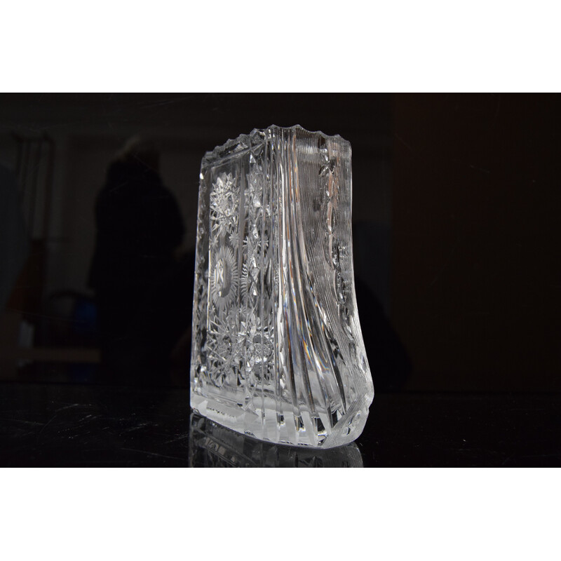 Vintage vase in cut crystal glass, 1960s