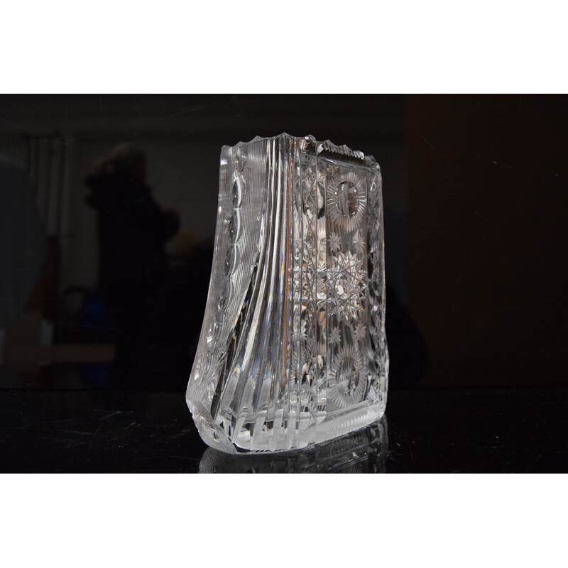 Vintage vase in cut crystal glass, 1960s