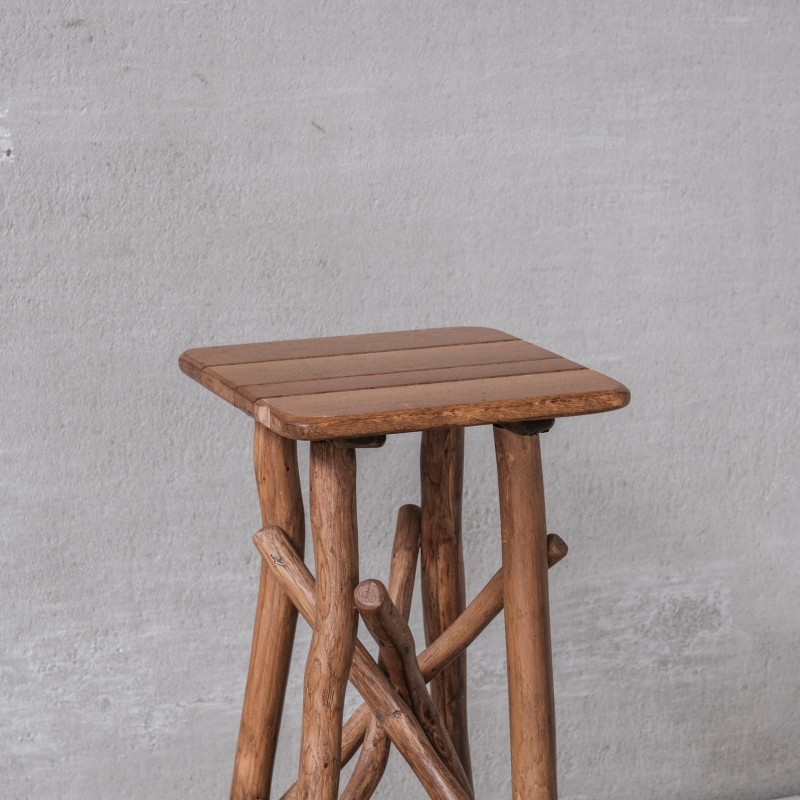 Vintage wooden bar stool, Belgium 1970s