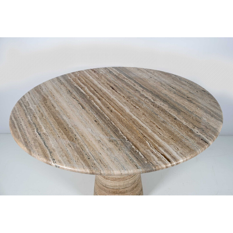 Vintage round table in travertine, 1970