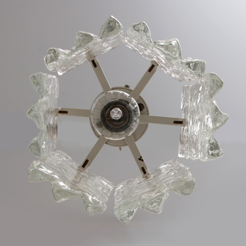 Lámpara de techo vintage Kalmar de cristal de Murano, Austria 1960
