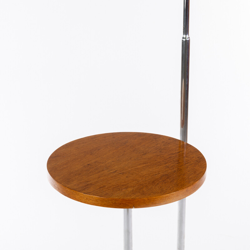 Vintage Bauhaus floor lamp with shelf, 1930s