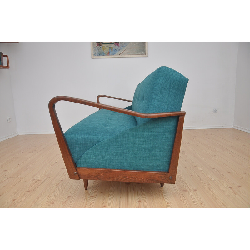 Vintage Turquoise sleeper sofa, 1960s