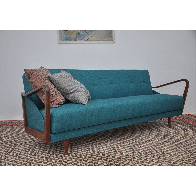 Sofá-cama Vintage Turquoise, década de 1960