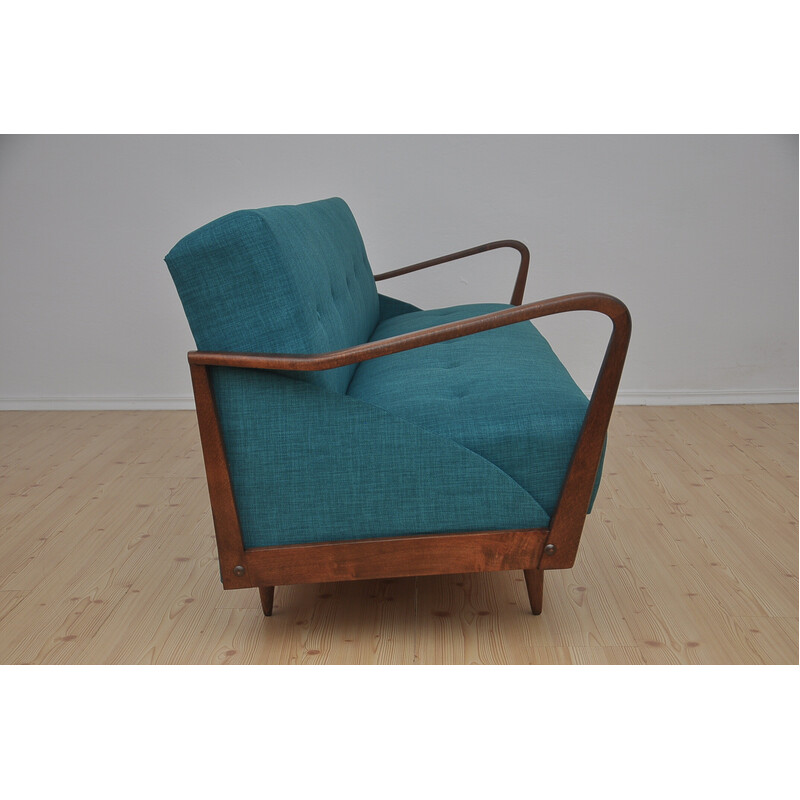 Vintage Turquoise sleeper sofa, 1960s