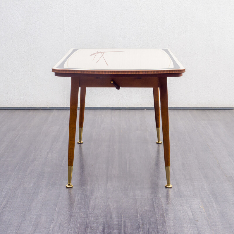 Vintage height adjustable and extendable dining table, 1950s