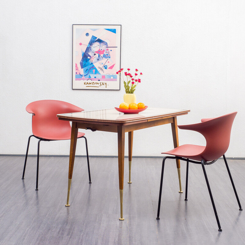 Vintage height adjustable and extendable dining table, 1950s