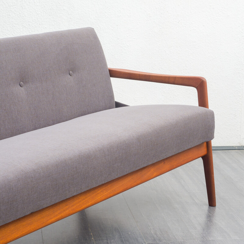 Teakholzsofa aus der Mitte des Jahrhunderts mit ausklappbarer Funktion, 1960er Jahre