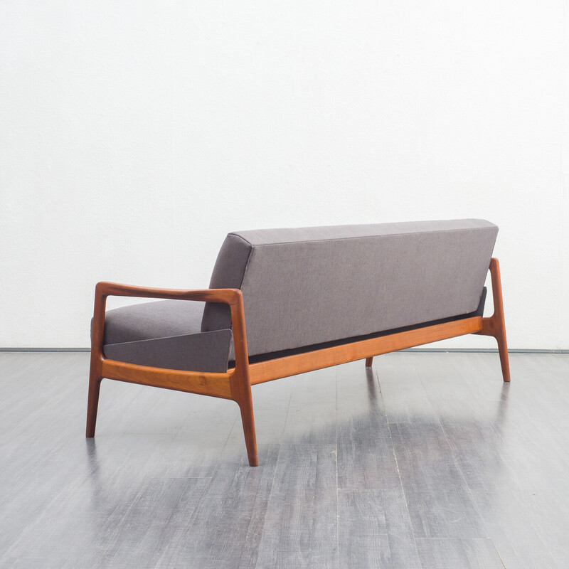 Mid-century teak sofa with fold-out function, 1960s