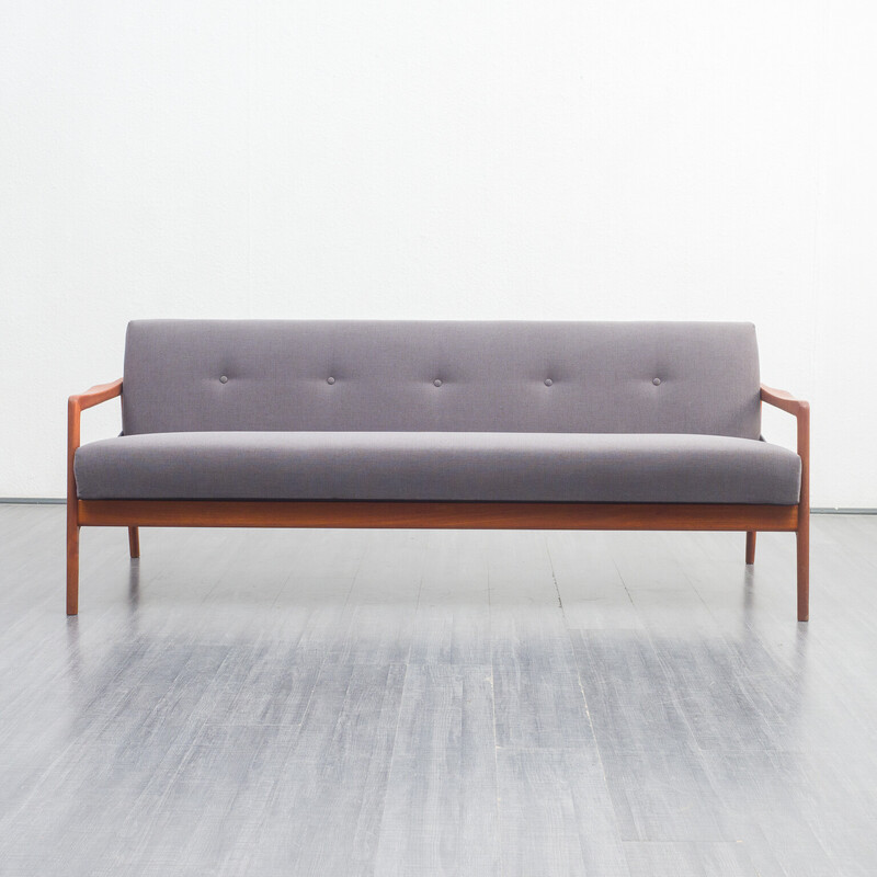 Mid-century teak sofa with fold-out function, 1960s