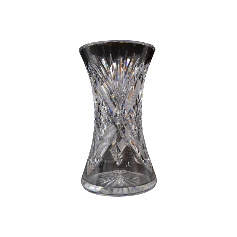 Vaso vintage in vetro cristallo tagliato, anni '60