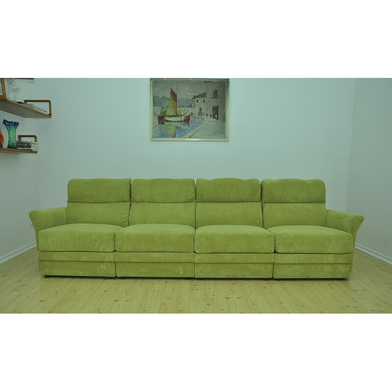 Modulares Vintage-Sofa aus grünem Samt, 1970