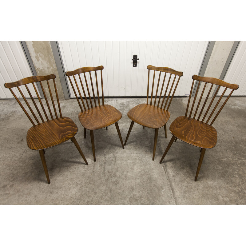 Set of 4 vintage Scandinavian chairs Menuet by Baumann, 1980s