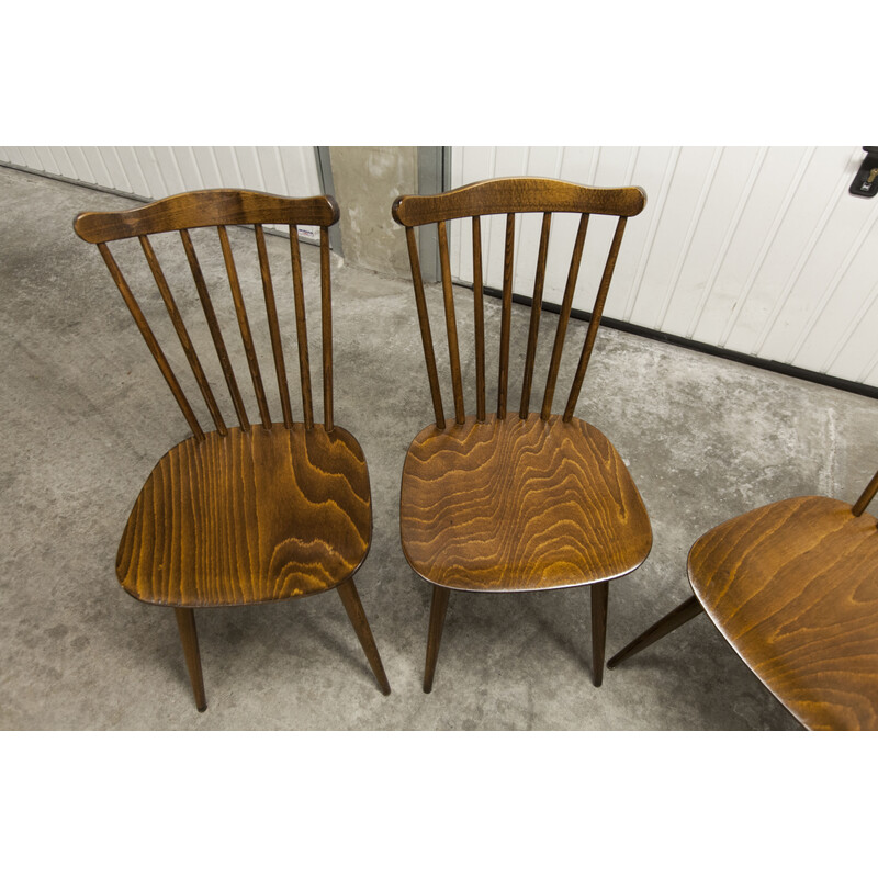 Lot de 4 chaises scandinaves vintage Menuet de Baumann, 1980